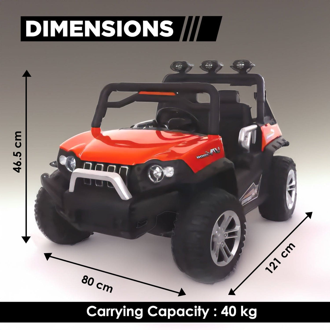 Baby Moo Wrangler 4X4 Battery Operated Electric Ride On Jeep With Rechargeable 12V Battery, Remote Control - Red