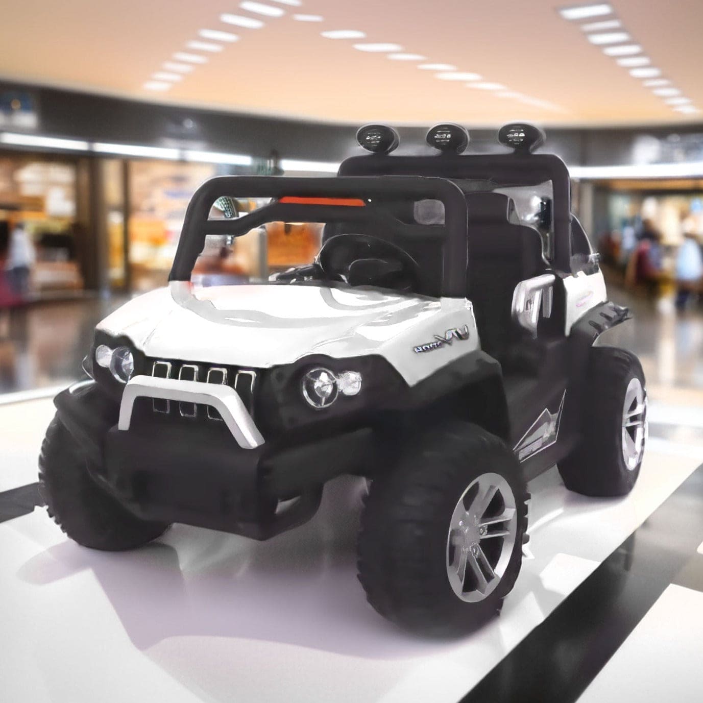 Baby Moo Wrangler 4X4 Battery Operated Electric Ride On Jeep With Rechargeable 12V Battery, Remote Control - White