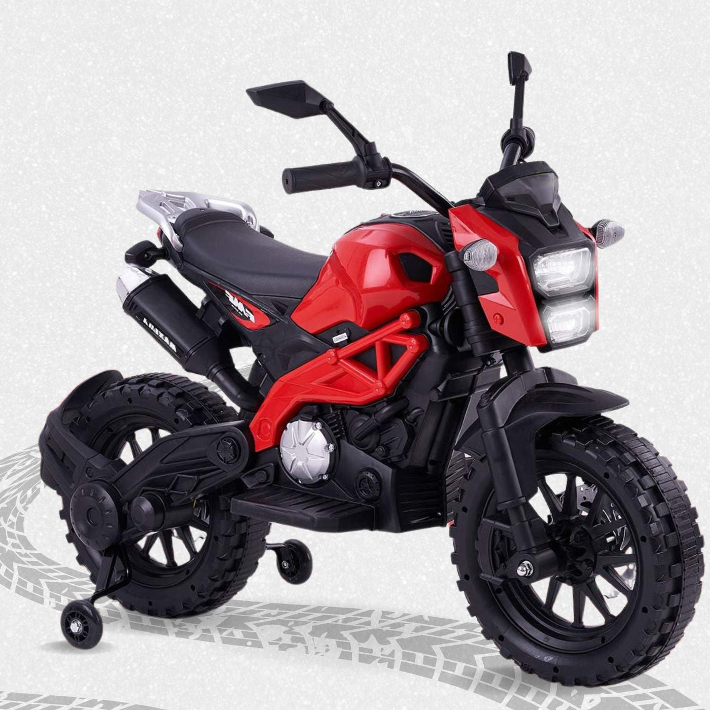 Baby Moo Electric Ride-on Bike for Kids | Battery-Powered Toy with LED Lights, Music, and USB Port | Battery Operated Bike - Red