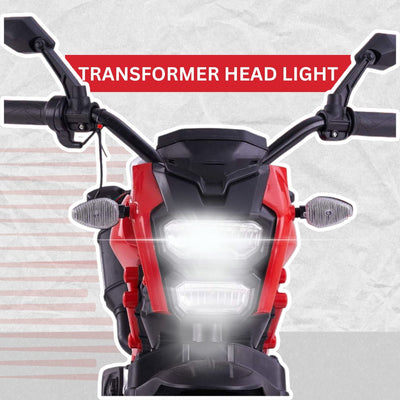 Baby Moo Electric Ride-on Bike for Kids | Battery-Powered Toy with LED Lights, Music, and USB Port | Battery Operated Bike - Red