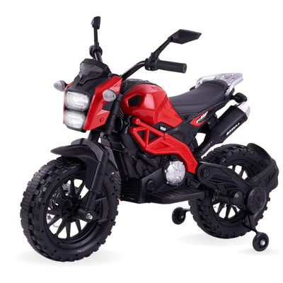 Baby Moo Electric Ride-on Bike for Kids | Battery-Powered Toy with LED Lights, Music, and USB Port | Battery Operated Bike - Red