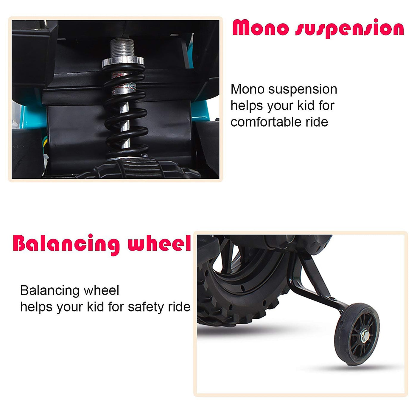 Baby Moo Electric Ride-on Bike for Kids | Battery-Powered Toy with LED Lights, Music, and USB Port | Battery Operated Bike - Red