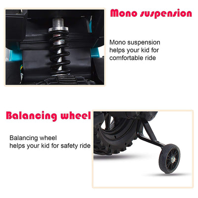 Baby Moo Electric Ride-on Bike for Kids | Battery-Powered Toy with LED Lights, Music, and USB Port | Battery Operated Bike - Red