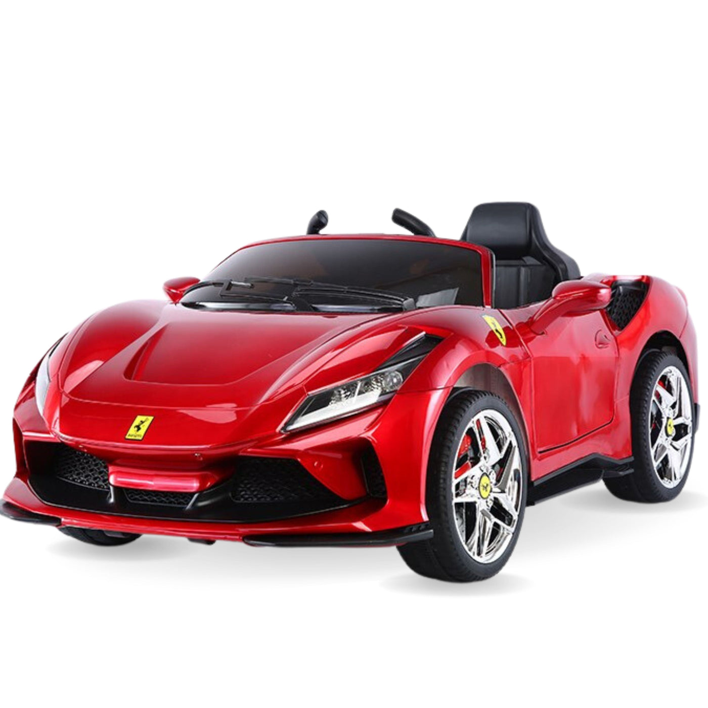 Baby Moo Ferrari F8 12V Battery Operated Ride On Car for Kids | Electric Car with Remote Control | Rechargeable Battery-Powered Toy with LED Lights, Music & USB Port | Age 2-8 - Red