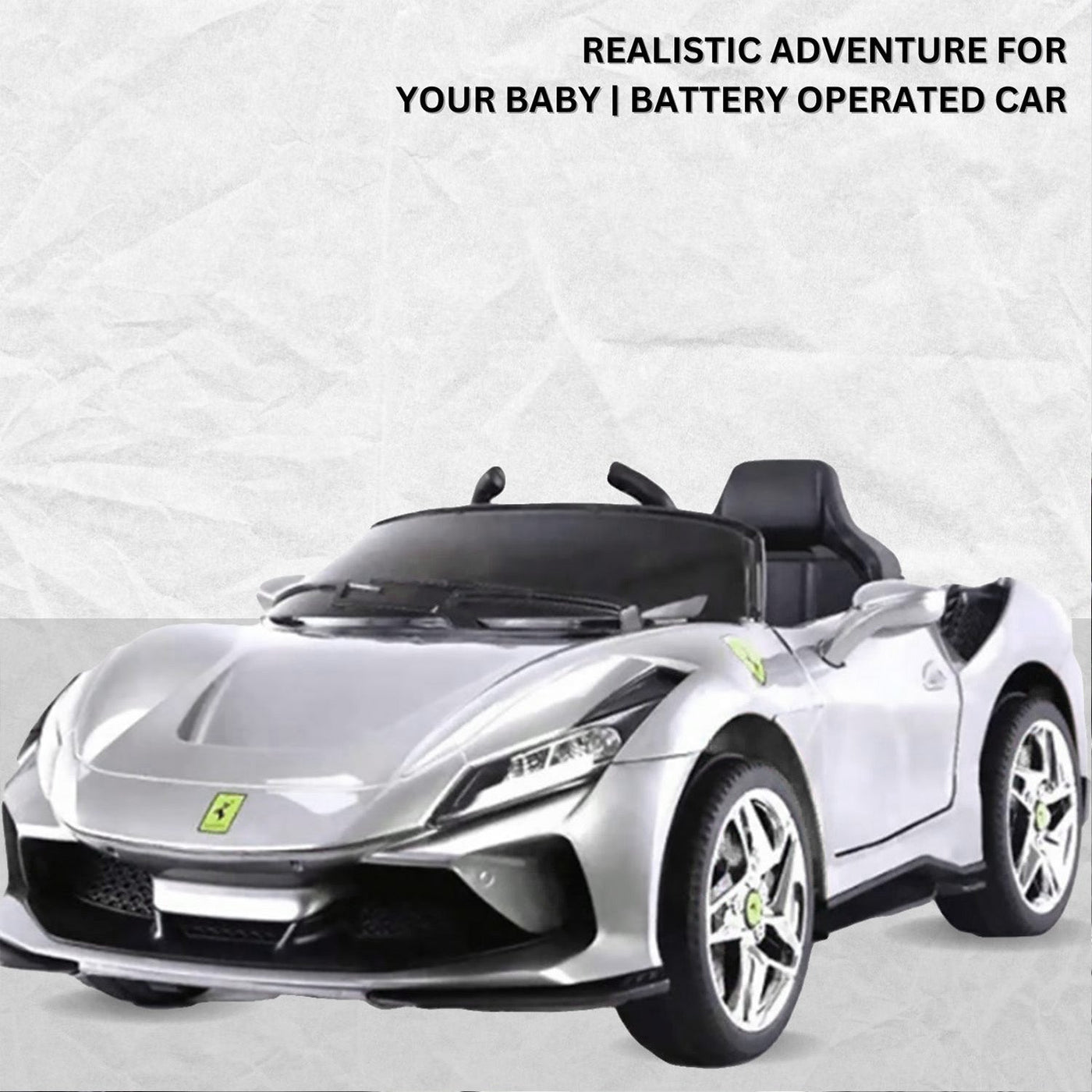 Baby Moo Ferrari F8 12V Battery Operated Ride On Car for Kids | Remote Control | Rechargeable Battery | USB MP3 Player | Ages 1-6 - Silver