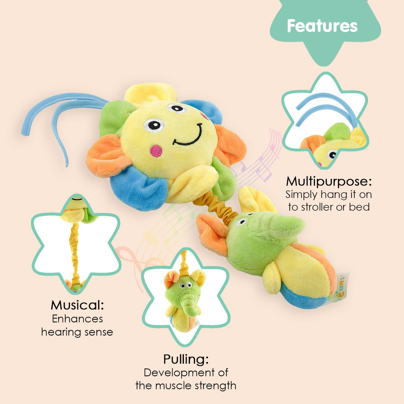 Sunflower Yellow Pulling Toy
