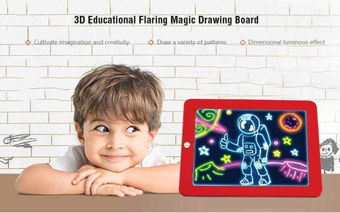 Light up! LED Drawing pad tablet, glow in the dark
