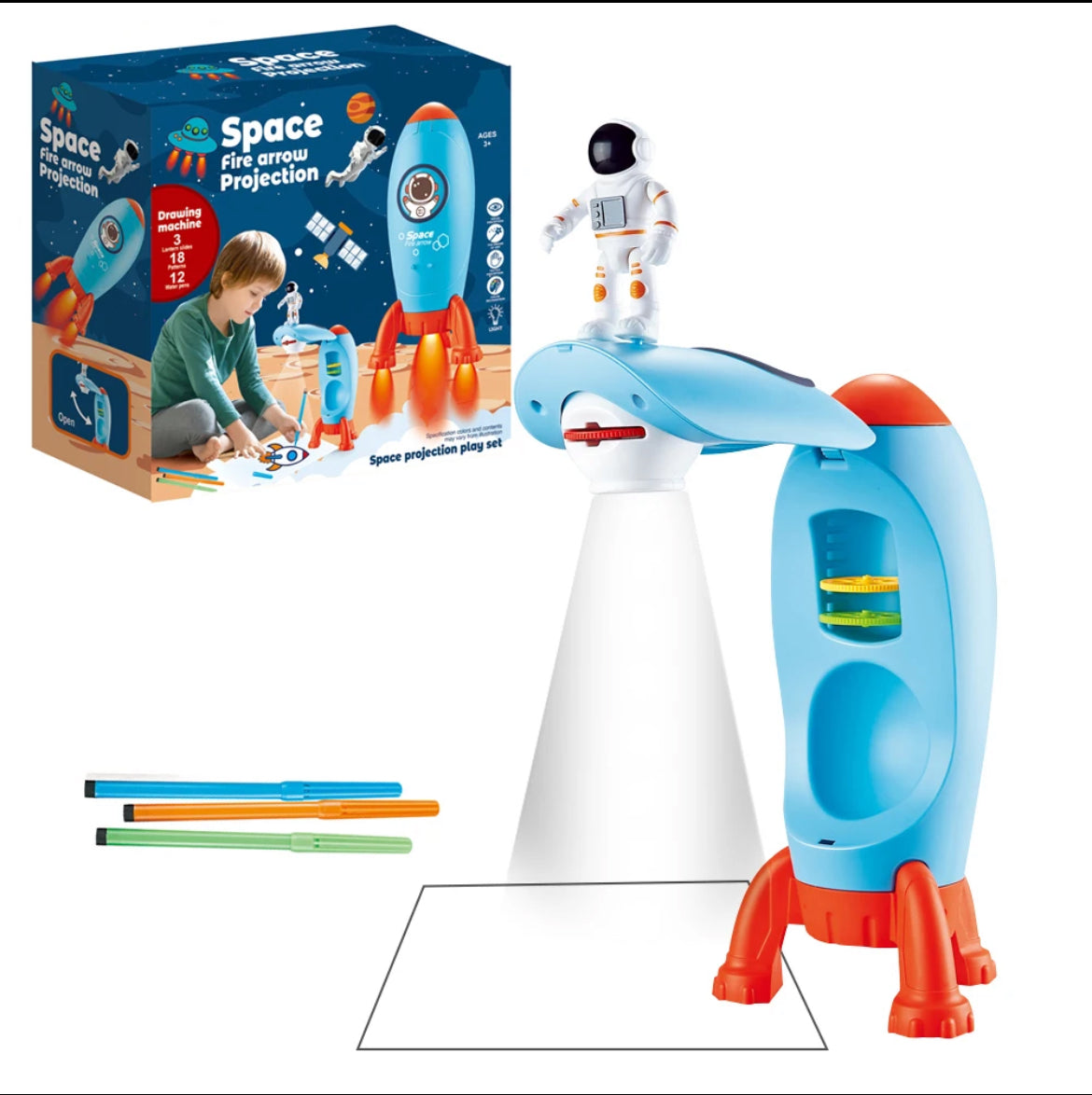 Space fire arrow projector, accurate and the best drawings for your tots