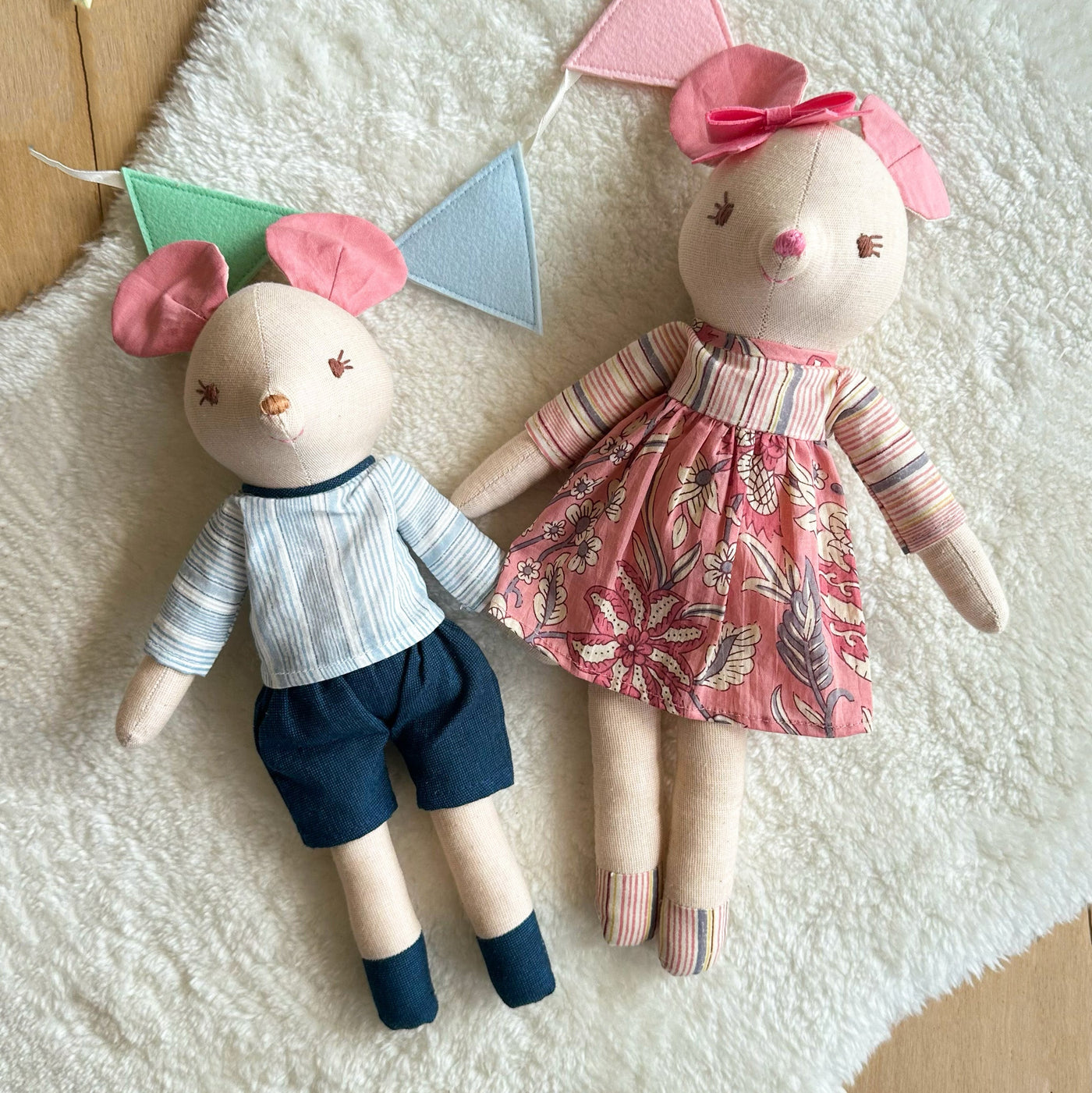 Little Brother & Big Sister  Pair of Doll
