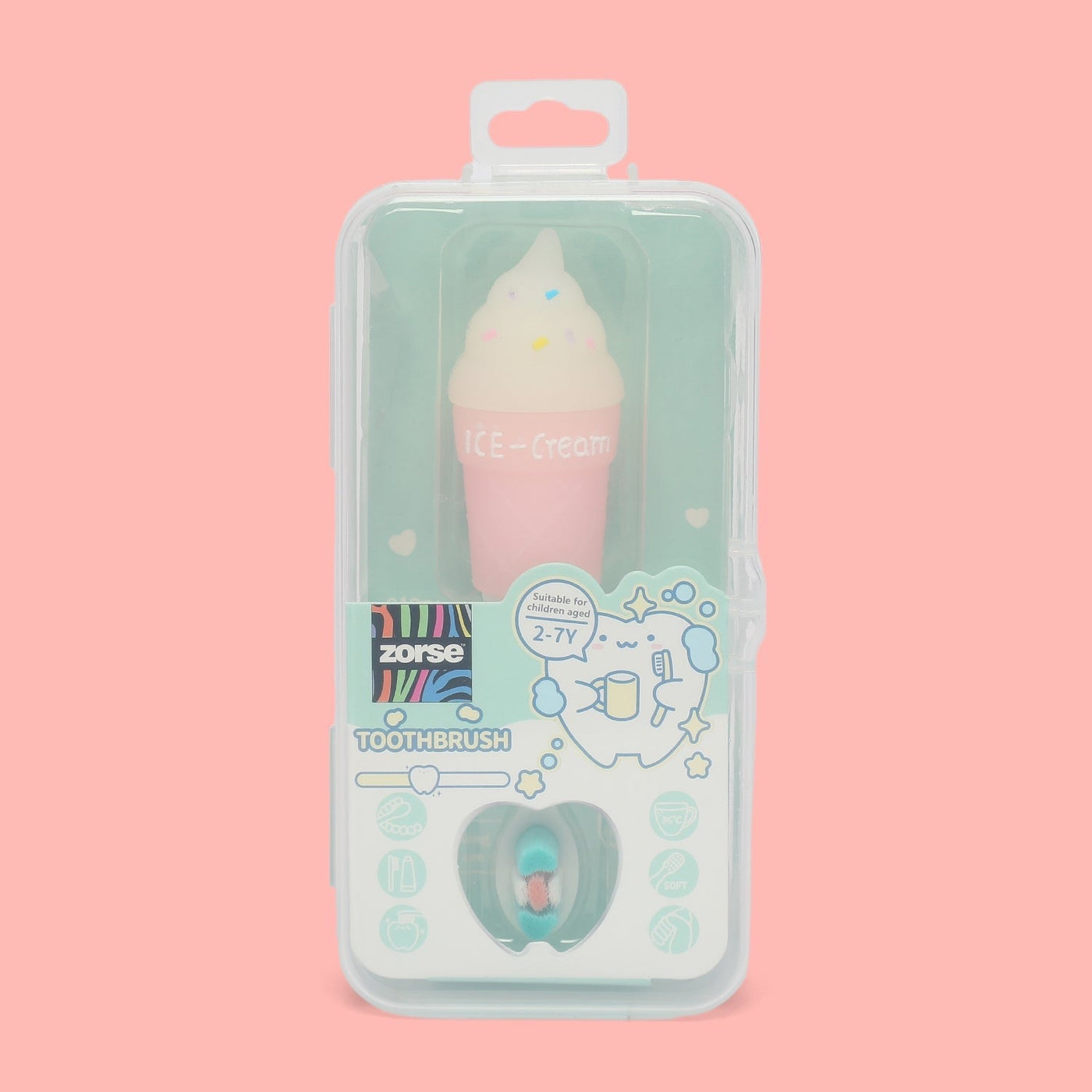 ZORSE baby toothbrush special curated for your child's teeth in style 2-7 year olds (random-ice cream)