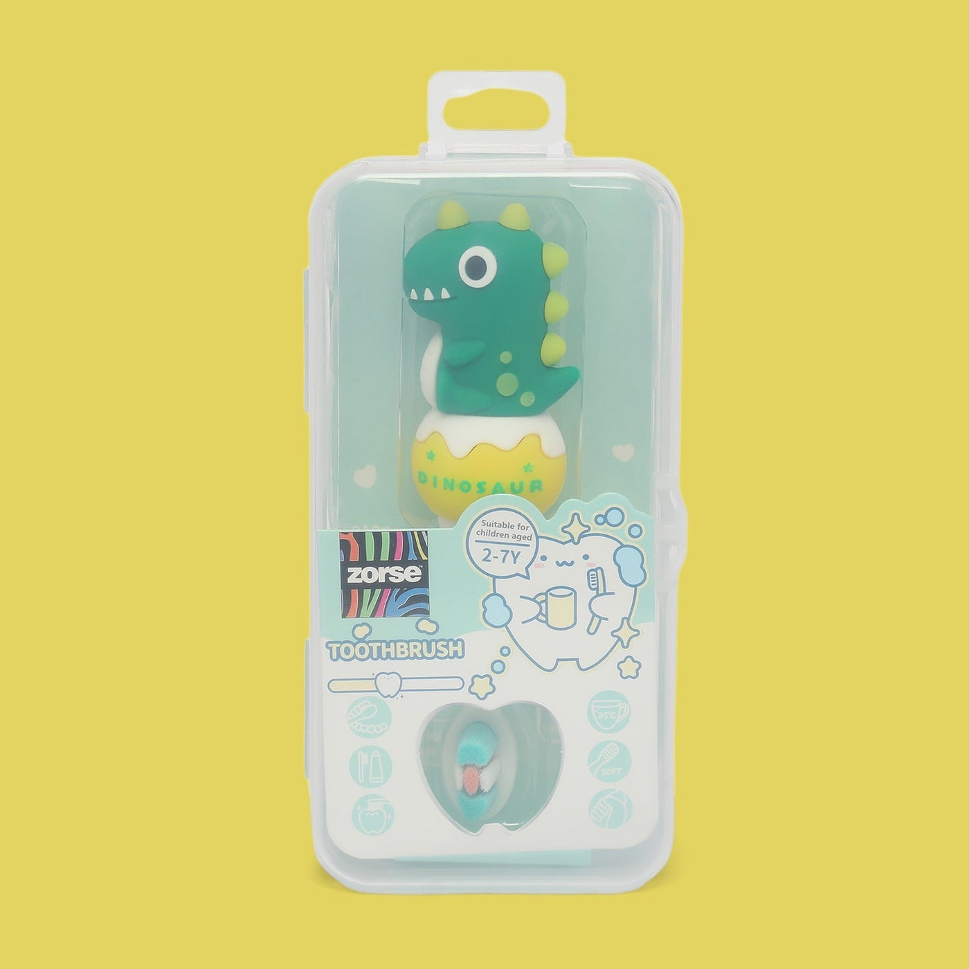 ZORSE baby toothbrush special curated for your child's teeth in style for  2-7 year olds (dinosaur random-print)