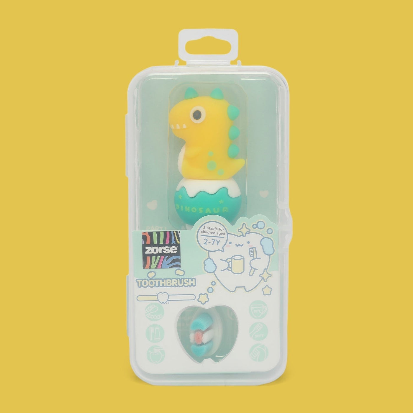 ZORSE baby toothbrush special curated for your child's teeth in style for  2-7 year olds (dinosaur random-print)