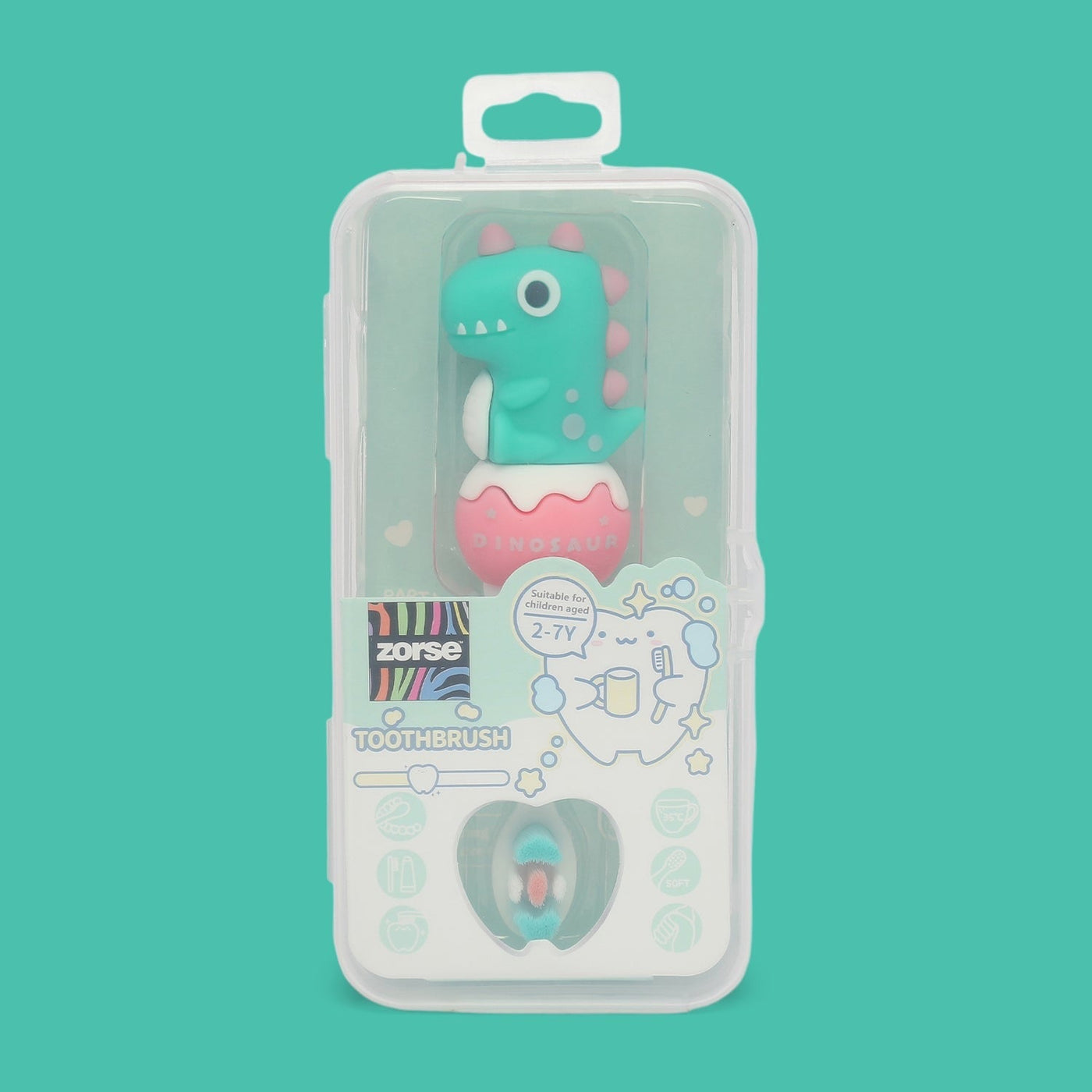 ZORSE baby toothbrush special curated for your child's teeth in style for  2-7 year olds (dinosaur random-print)
