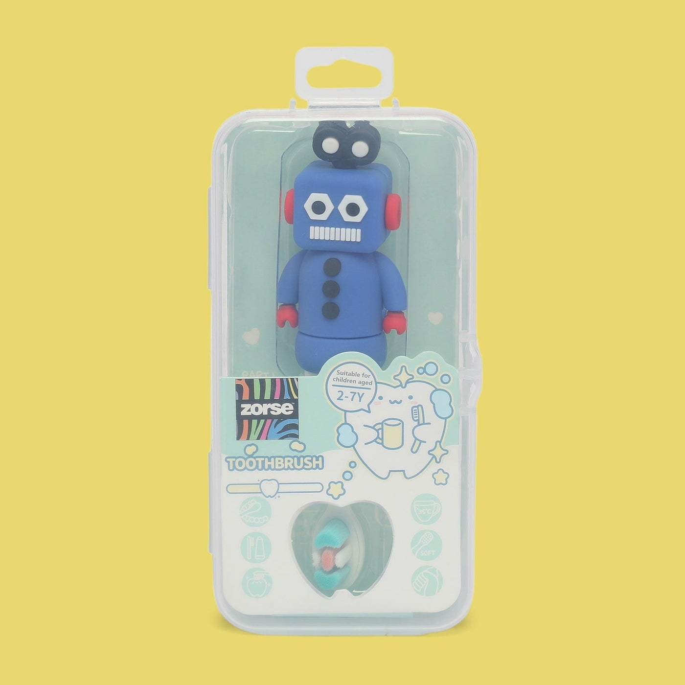 ZORSE baby toothbrush special curated for your child's teeth in style 2-7 year olds (random robot-print)