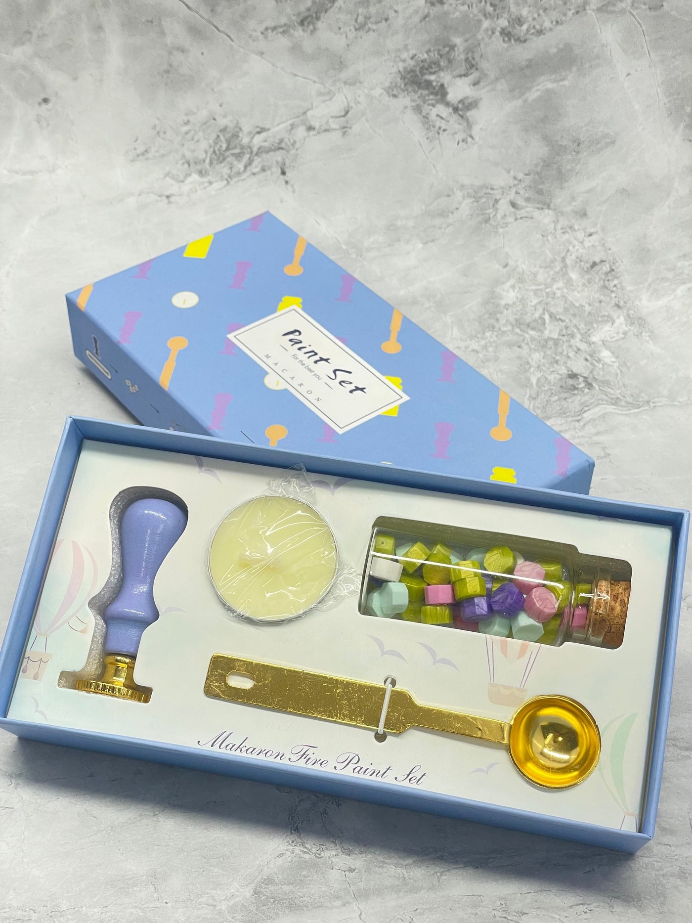 Vintage DIY Wax Seal Stamp Kit, 4 pcs, Meet Various Needs Wooden Sealing Stamp (pink)