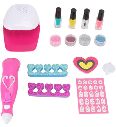 Nail glam Polish Makeup Sets for Kids with Nail Dryer for your Baby Girl 15 pcs set