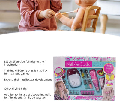 Nail glam Polish Makeup Sets for Kids with Nail Dryer for your Baby Girl 15 pcs set