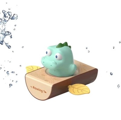 Floating paddle boat hippo and crocodile Bath Toy: Making Bath time Fun and Playful(1pc)