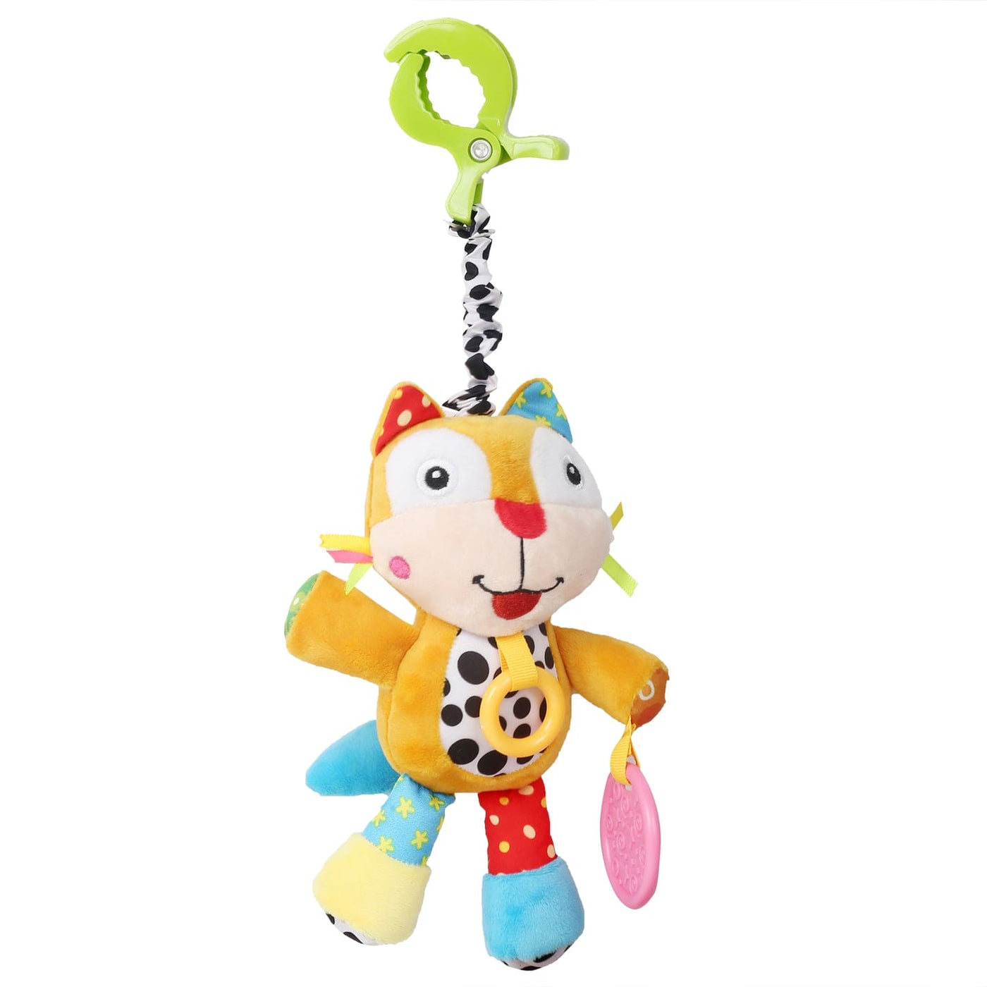 Big Eyed Multicolour Hanging Pulling Toy With Teether