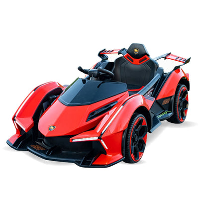 Baby Moo Lambo Ride-On Sports Car | 12V Kids Electric Toy Vehicle | Parental Remote Control | USB MP3 Player | Ages 1-6 - Red