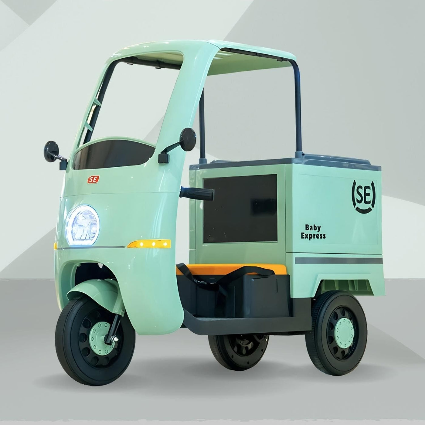 Baby Moo Smart Ride on 3-Wheeler Electric Van - 12V Rechargeable Battery-Powered Transport Vehicle with Music & Lights - Green