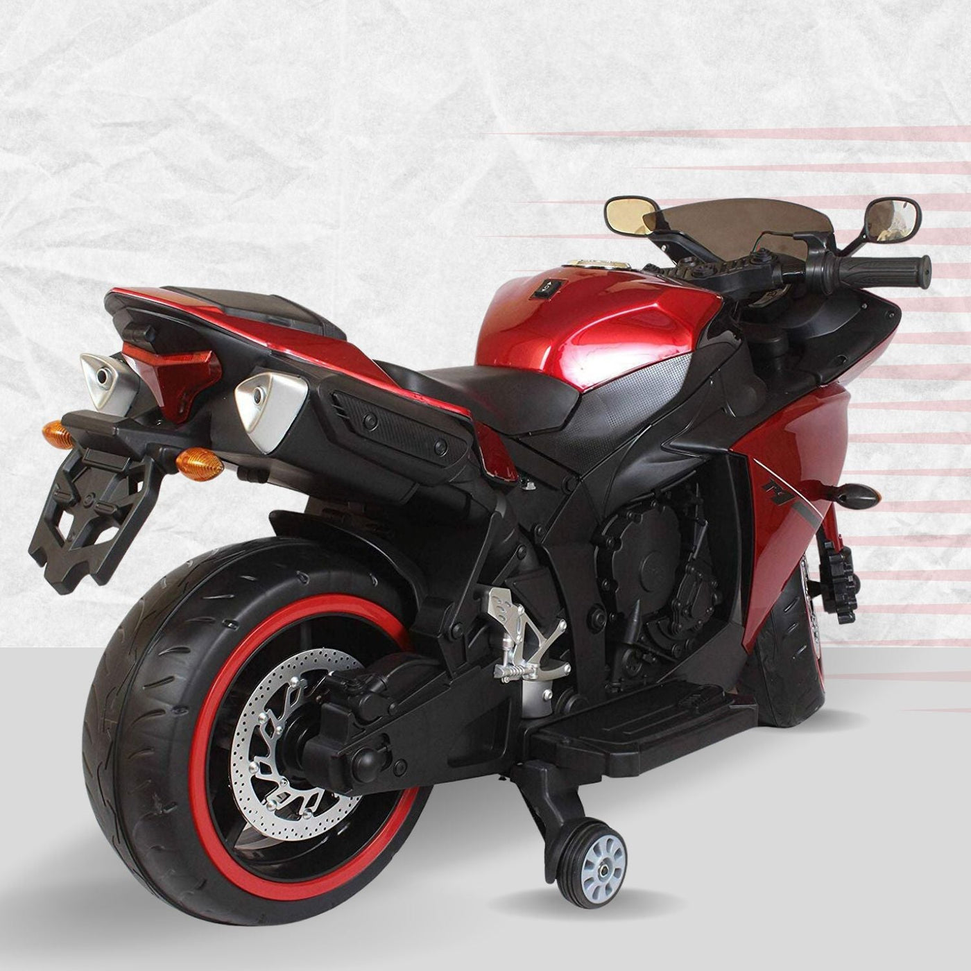 Baby Moo R1 Electric Ride-On Bike For Kids | Rechargeable Battery-Powered Toy With Led Lights, Music, And Usb Port | Battery Operated Bike 2 To 8 Years - Red