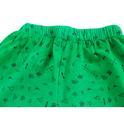 The Baby Atelier Pajama Shorts Set - Green Line Drawing