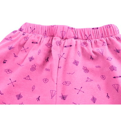 The Baby Atelier Pajama Shorts Set - Pink Line Drawing