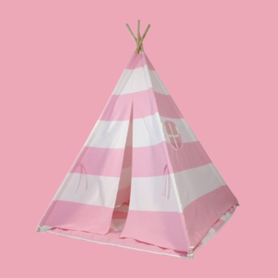 Tent/Tepee - Pink and White Striped