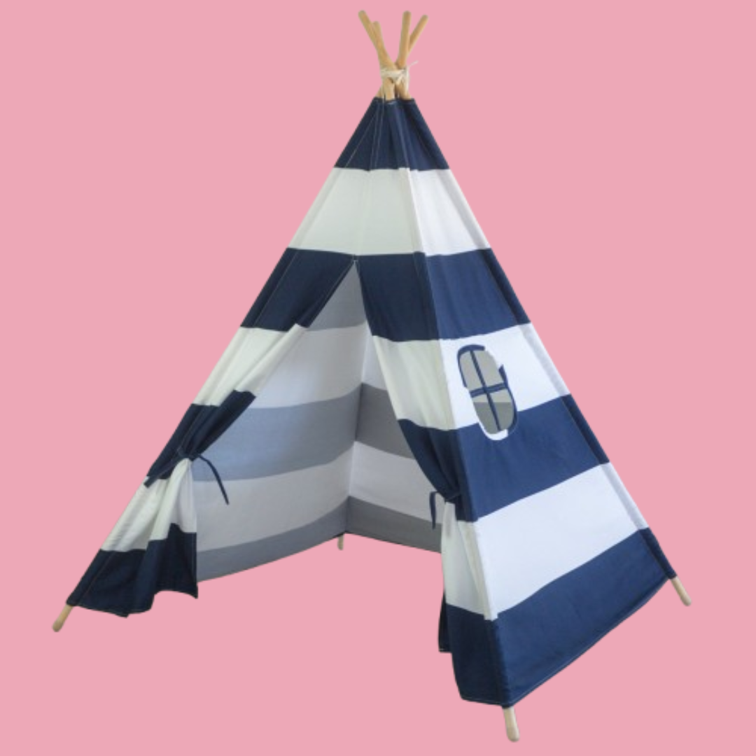 Tent/Tepee - Blue and White Striped