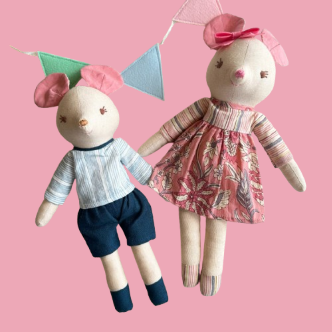 Little Brother & Big Sister  Pair of Doll