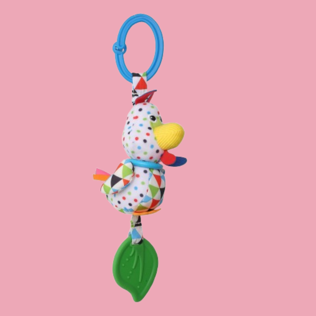 Chicken White Hanging Toy With Vibrations With Teether