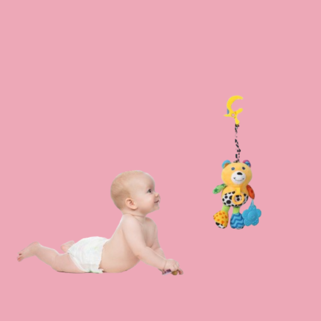 Animal Yellow Hanging Pulling Toy With Teether