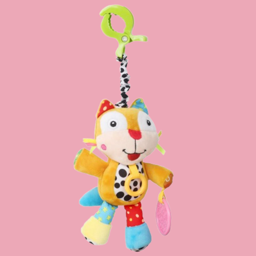 Big Eyed Multicolour Hanging Pulling Toy With Teether
