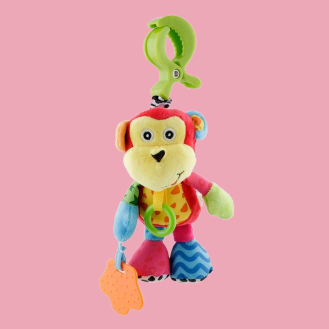Monkey Red Pulling Toy With Teether