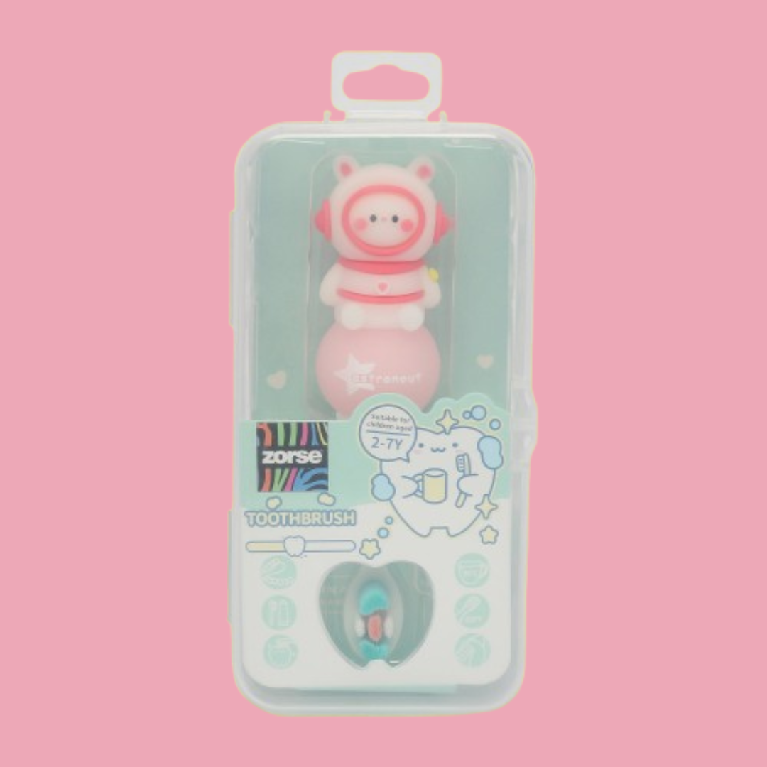 ZORSE baby toothbrush special curated for your child's teeth in style 2-7 year olds (random space bear-print)