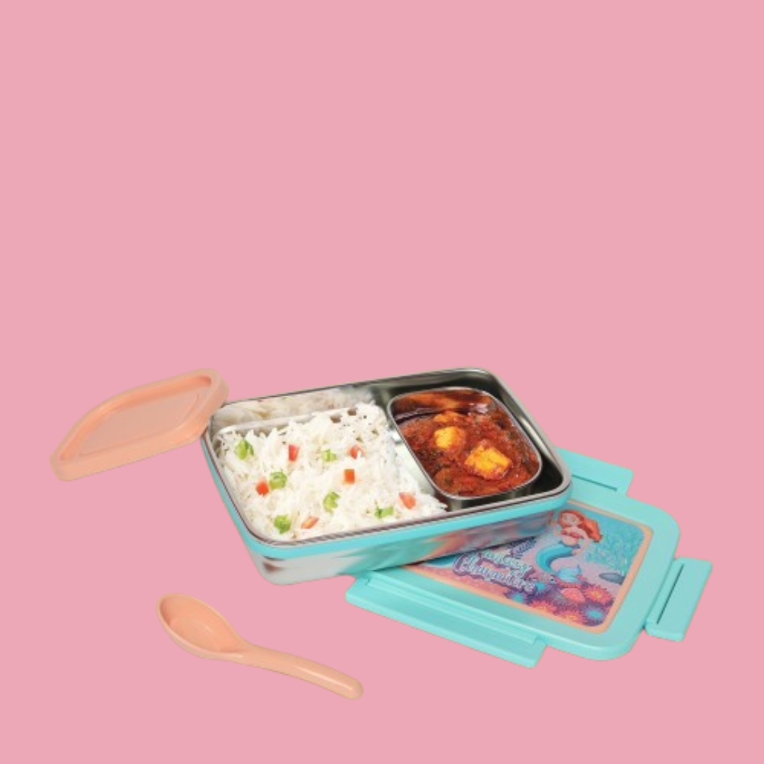 Mermaid Stainless steel 2 compartment lunch boxes : durable and stylish