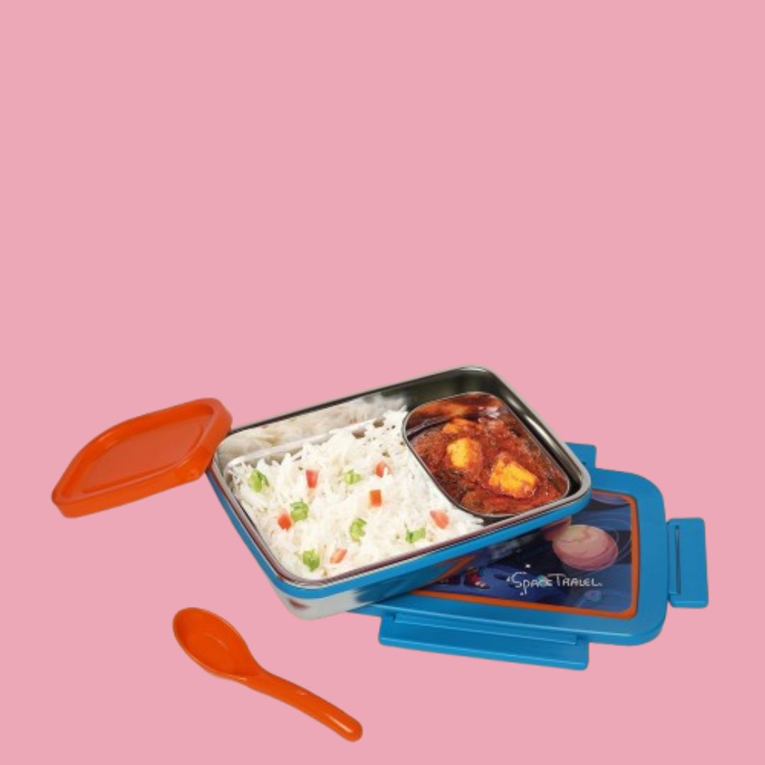 Space Stainless steel 2 compartment lunch boxes : durable and stylish