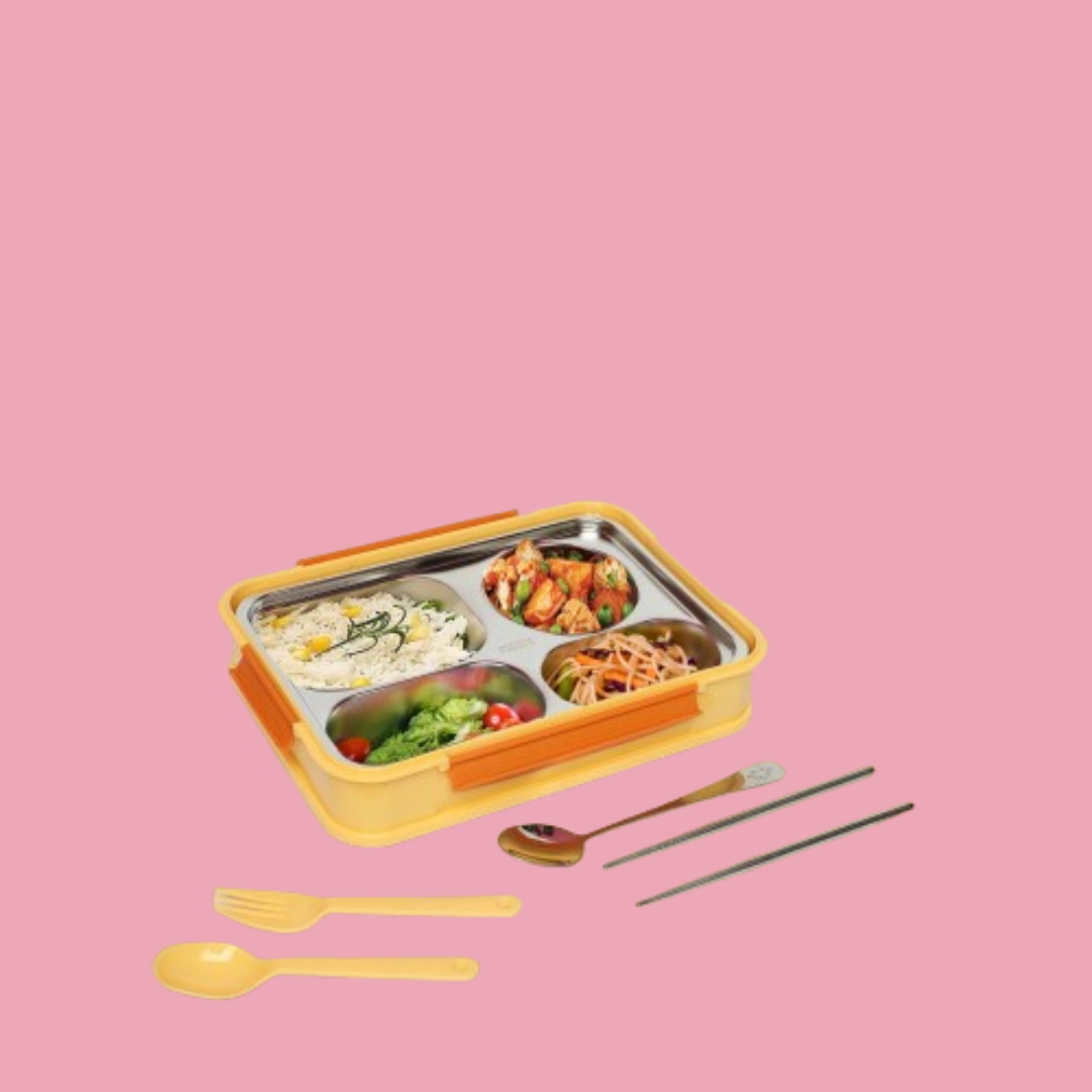 Ben duck stainless steel 4 compartment lunchbox- 1000 ml