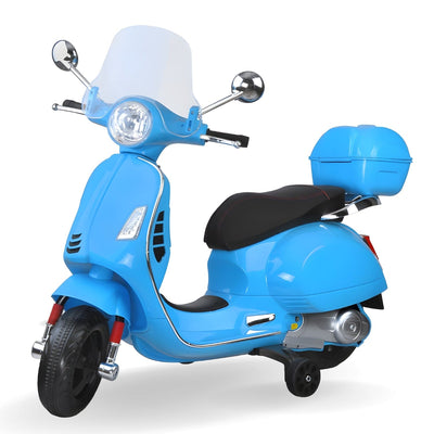 Baby Moo Vespa Rechargeable Battery Operated Bike With Music & Light With Remote - Blue