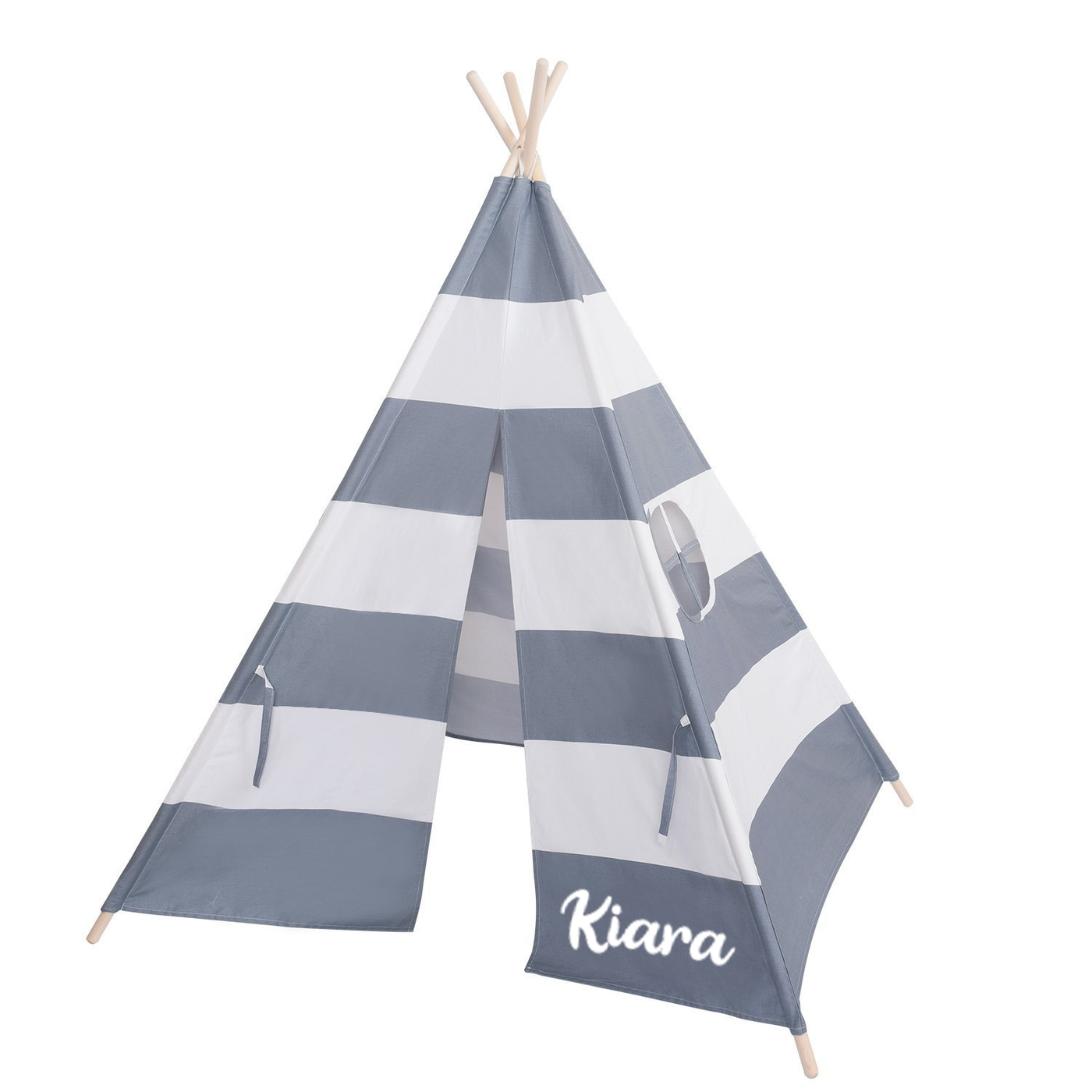 Tent/Tepee - Grey and White Striped