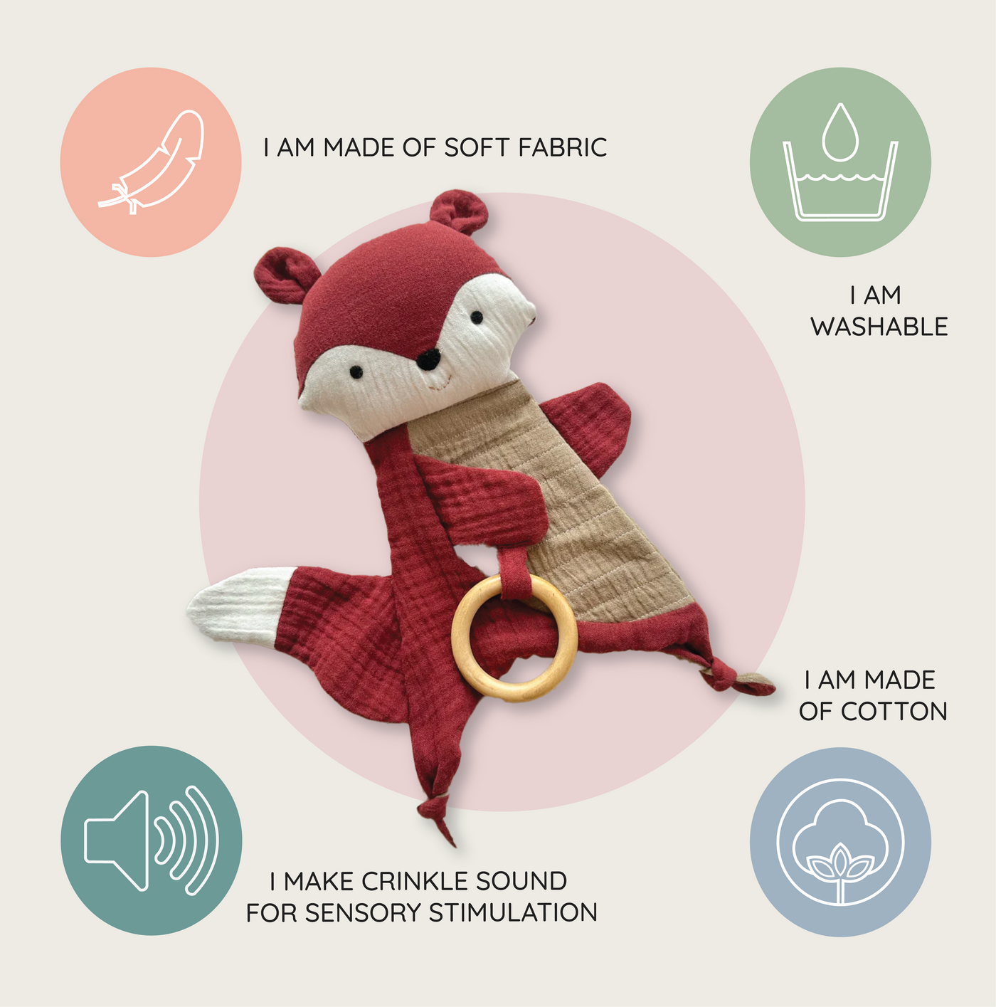 Fox Crinkle Toy