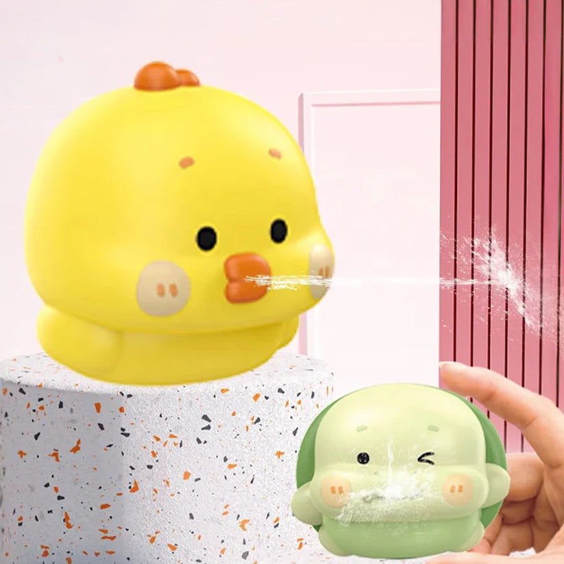 Bathtub water play floating squirt silicone animal scoop net swimming baby bath toys